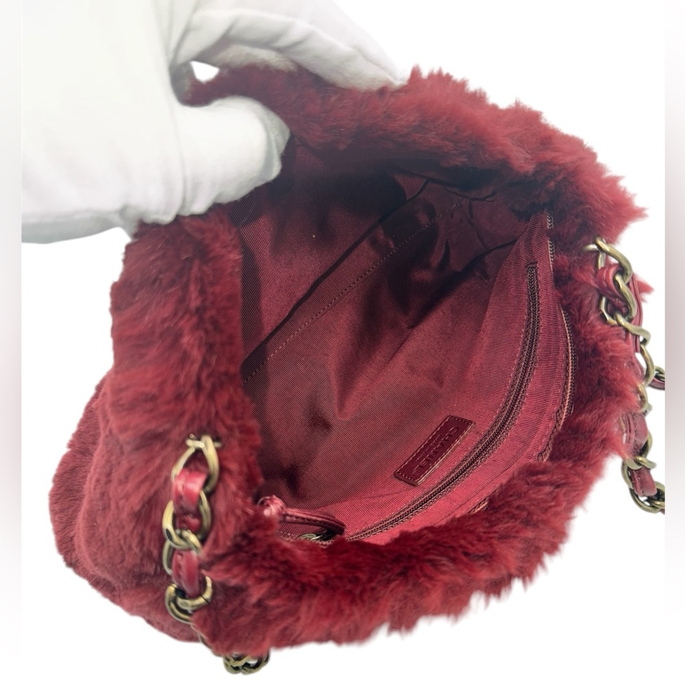 Chanel Vintage Rabbit Fur Coco Mark Chain Shoulder Bag - Picture 14 of 16